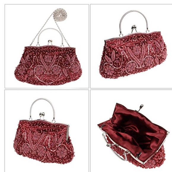 Beaded Sequin Design Evening Clutch - Picture 12 of 13